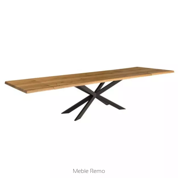 LEXUS rozkładany stół drewniany na metalowej podstawie X