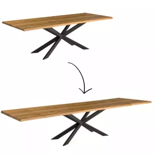 LEXUS rozkładany stół drewniany na metalowej podstawie X