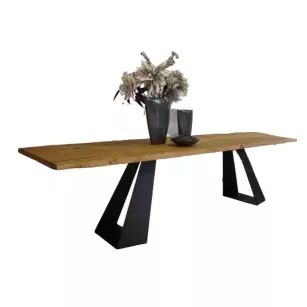 VELAR stół drewniany z metalowymi nogami w stylu industrialnym 